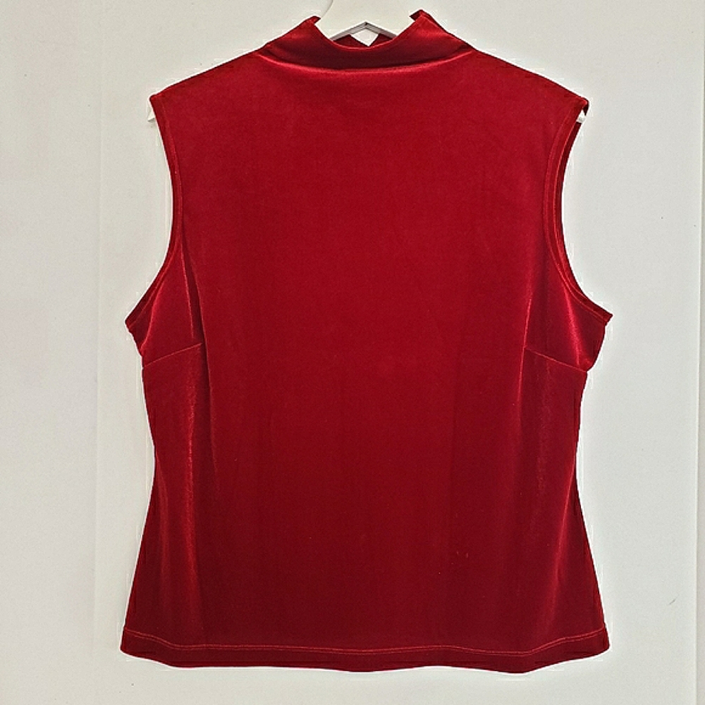 Parisian Signature Red Velvet Sleeveless Top XL